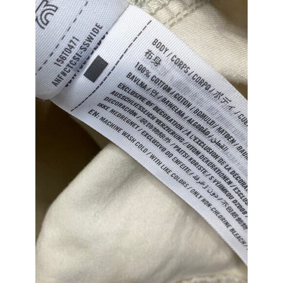 Abercrombie & Fitch Womens Beige High Rise Wide Utility Cargo Trousers Pants 26 - Picture 4 of 4